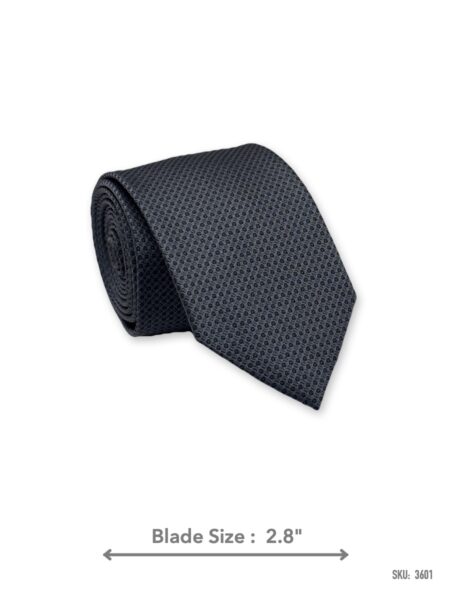 Charcoal grey textured tie – rolled view